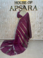 Wine Jute Lenin Saree 78
