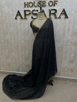 Black Jute Linen Sequence Saree 28