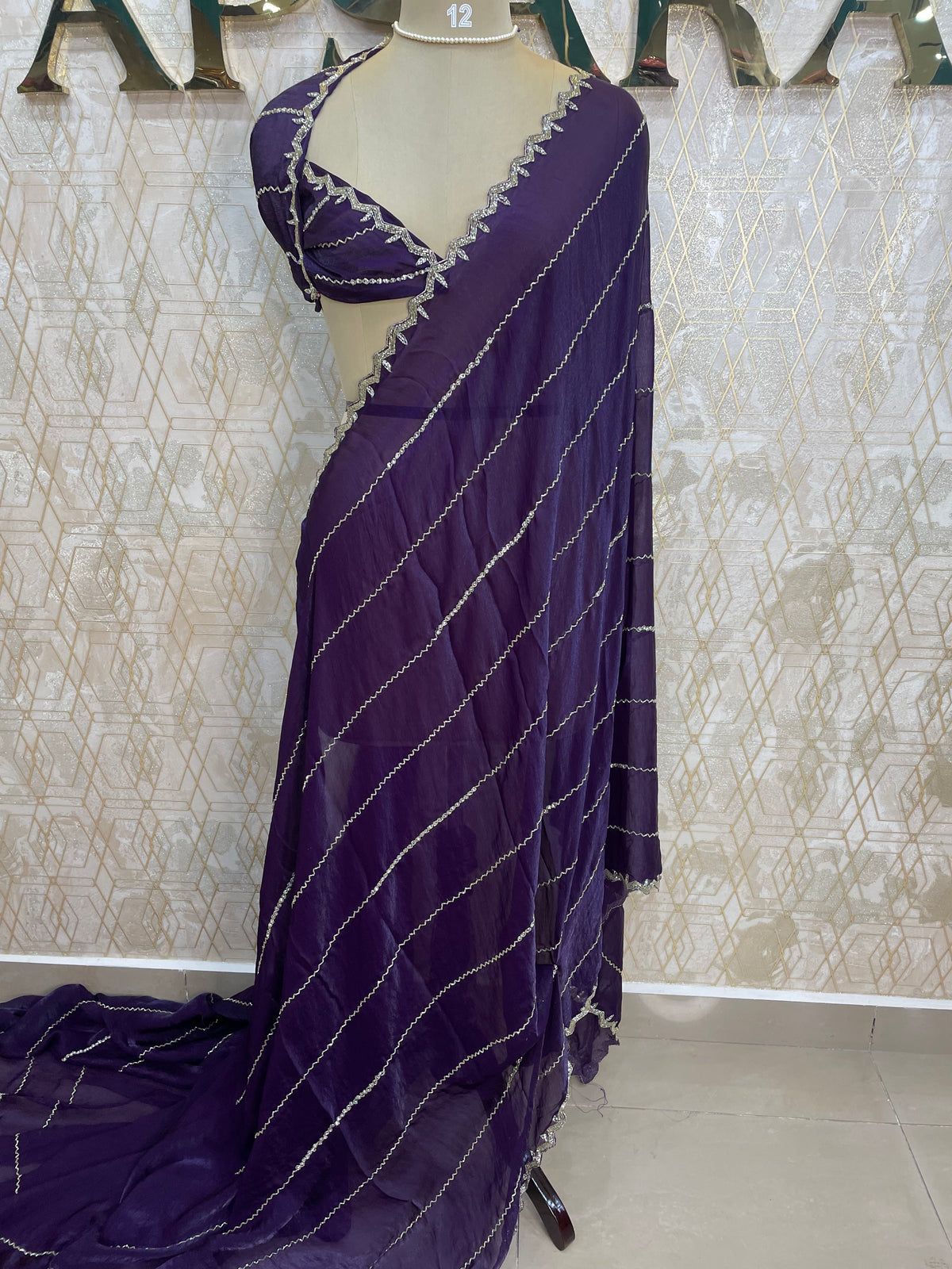Purple Katdana Work Designer Saree 86
