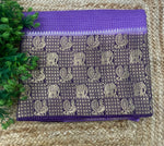 Lilac n Purple Checks Cotton Silk Saree 13