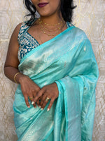 Blue Banarasi Soft Crush Tissue Saree 68