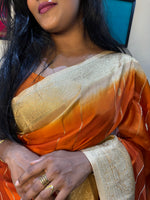 Orange Kota Crepe Fusion Saree 203