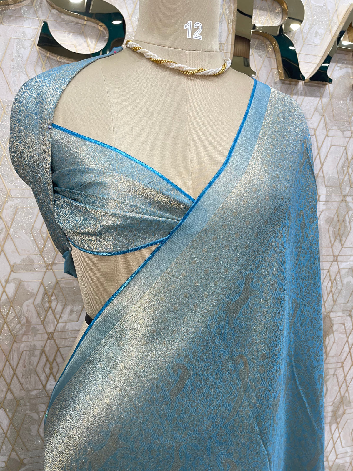 Blue Soft Tussur Brocade Saree 41
