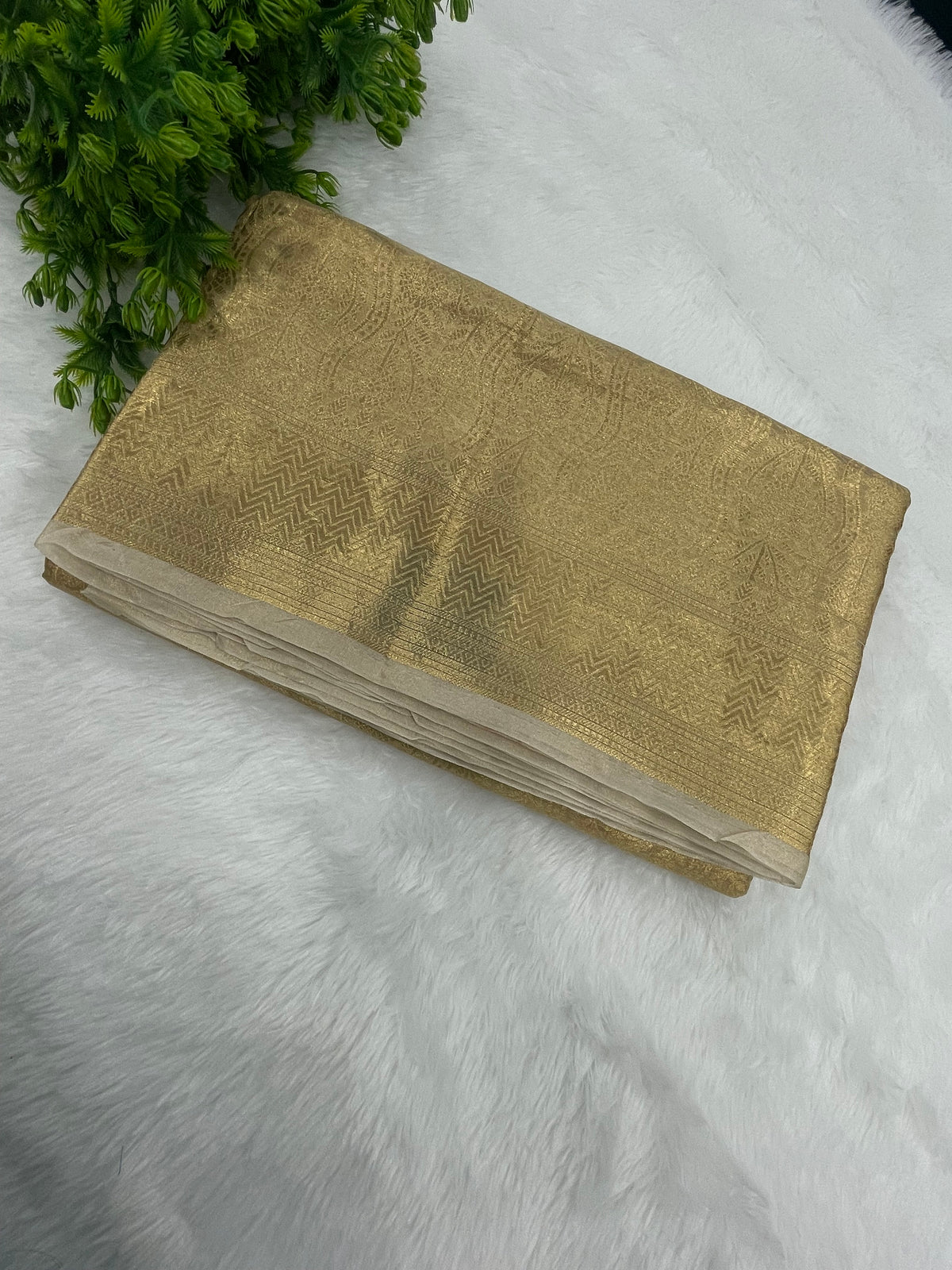 Gold Pure Tissue Brocade Saree 11