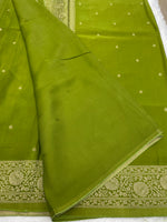 Green Satin Mashru Silk Saree 07