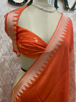 Orange Chiniya Crepe Saree 29