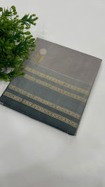 Gray Pure Katan Designer saree 02