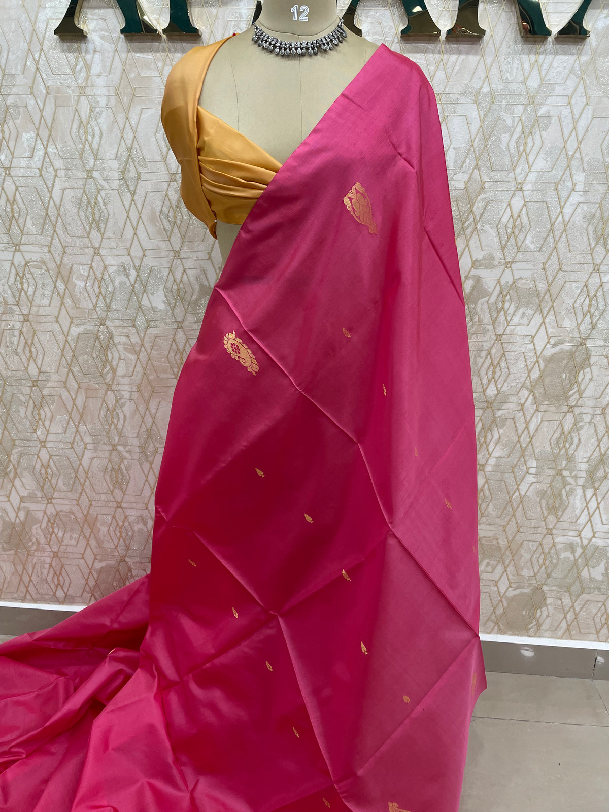Pink Bamboo Silk Saree 48