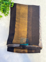 Black Pure Tissue Stripes Saree 11