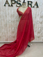 Red Jute Linen Sequence Saree 28