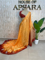 Yellow Matka Tussur with Satin Border Saree 14
