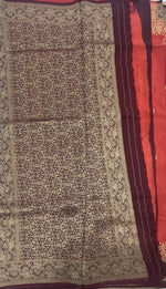 Orange n Brown Semi Silk Saree 25