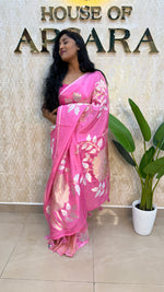 Pink Tissue Crepe Half n Half Saree 93