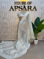 White Kora Jamdani Saree 204