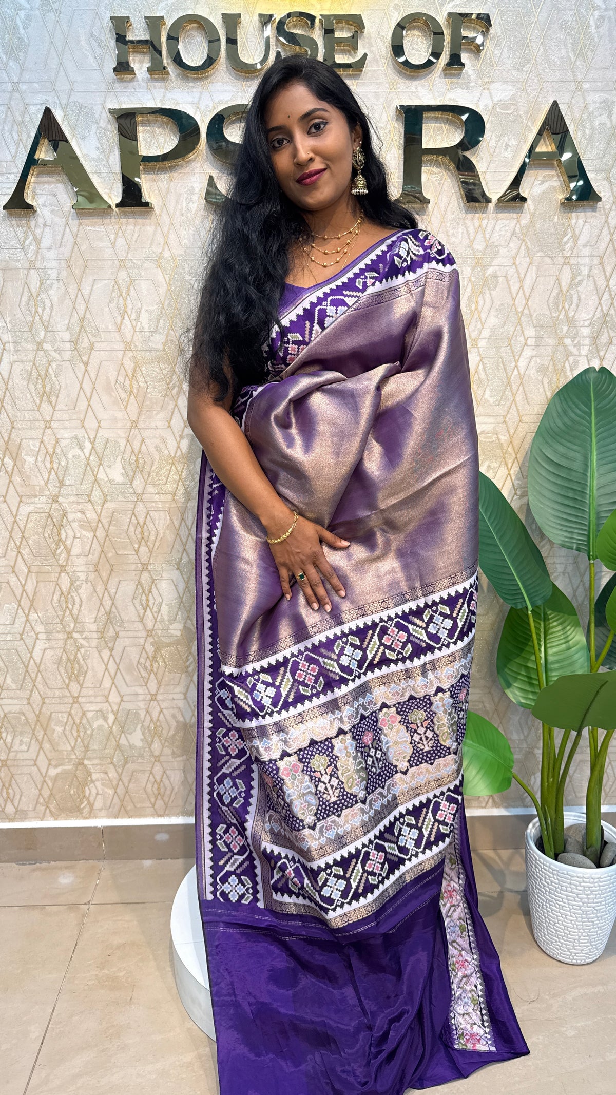Purple Banarasi Soft Tissue Saree 200
