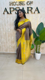 Purple n Yellow Semi Silk Saree 95