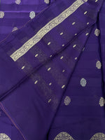 Purple Satin Mashru Kota Check’s Fusion Saree 31