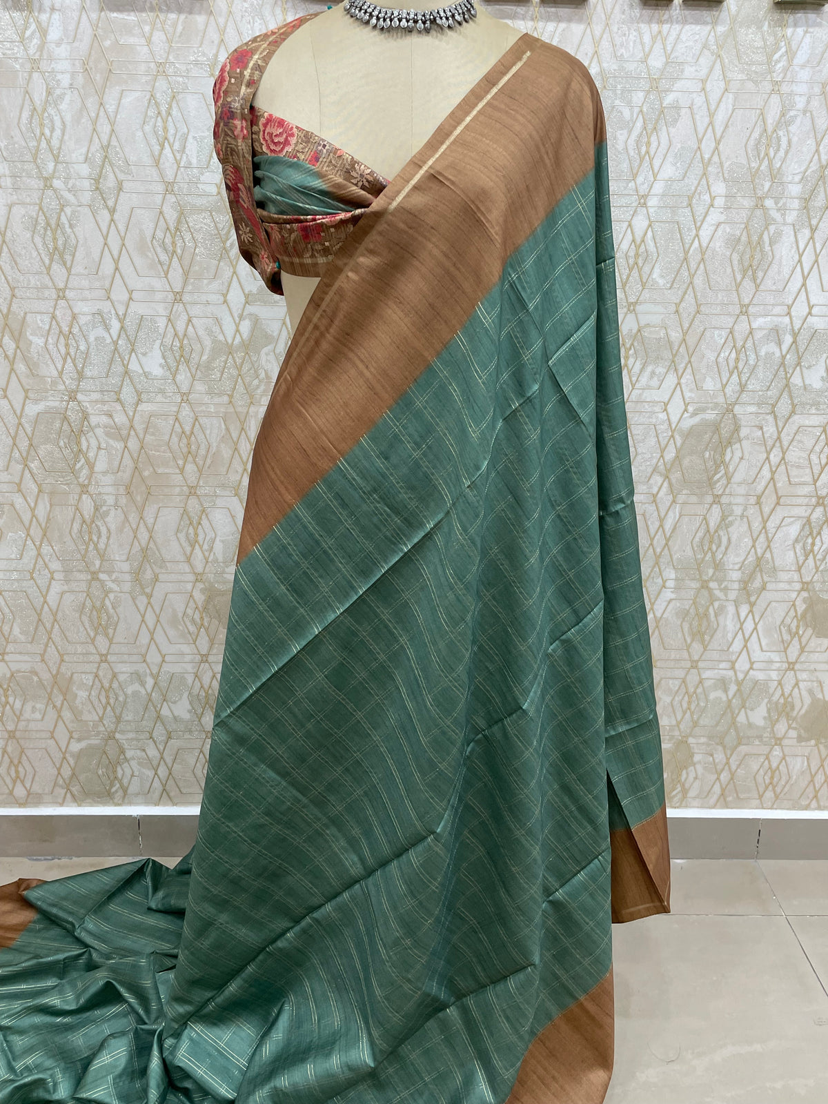 Green Raw Silk Saree 51