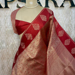 Rust Orange Banarasi tissue Saree 322