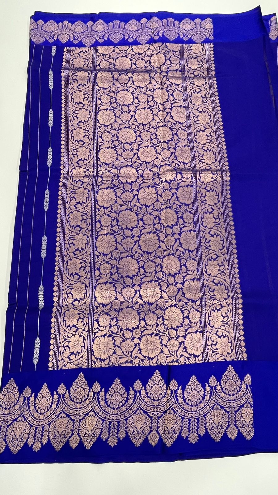Royal Blue Pure Katan Designer saree 02