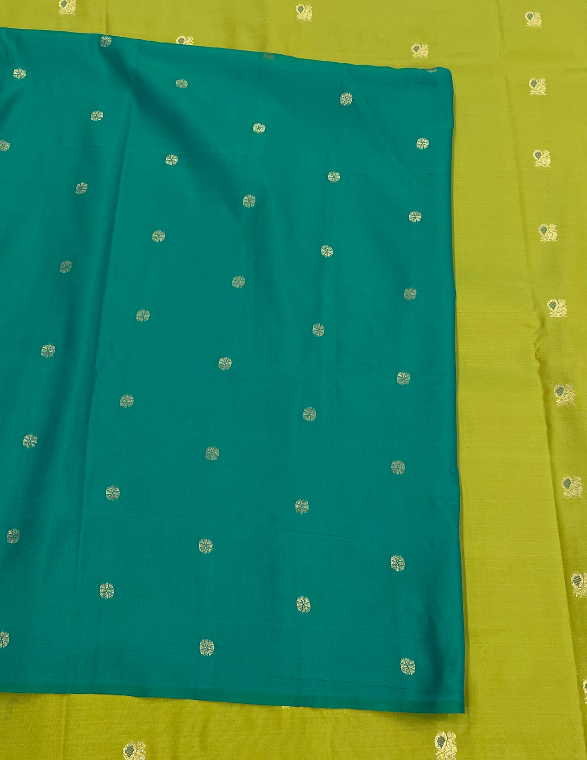 Pista Green n Rama Blue Semi Silk Saree 42