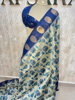 Navy Blue Tussur Digital Print Saree 71