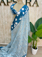 Blue ZariKota Check’s Saree 89