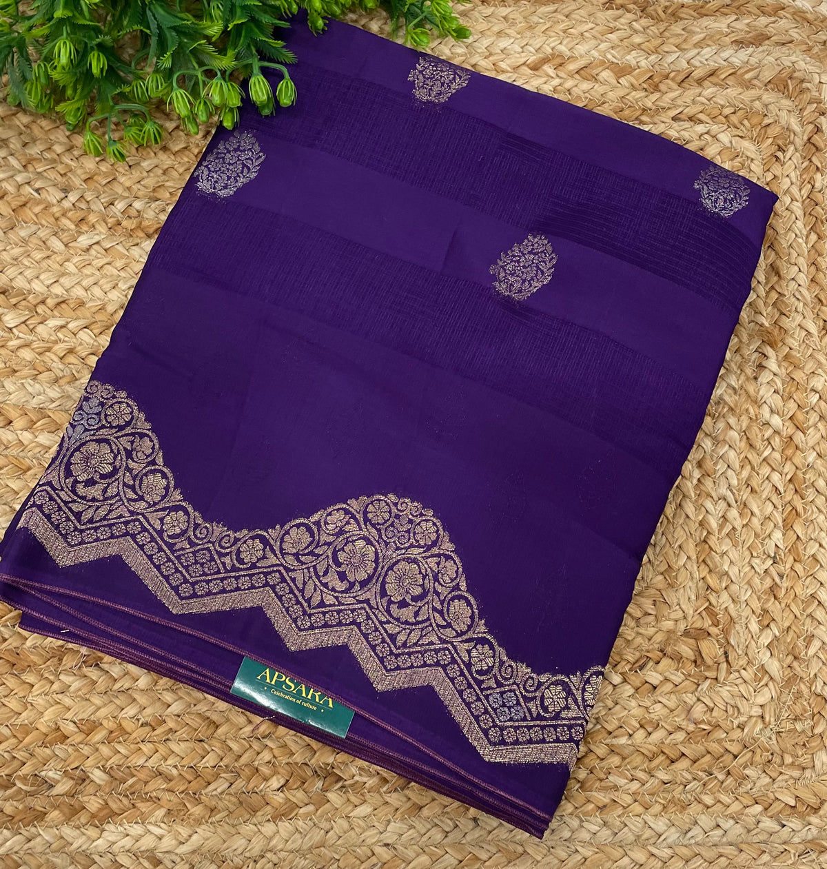 Purple Satin Mashru Kota Check’s Fusion Saree 31