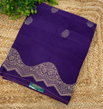 Purple Satin Mashru Kota Check’s Fusion Saree 31