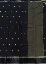 Black Small Butta Semi Crepe Saree 34