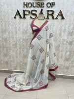 Cream n Maroon Lenin Saree 52