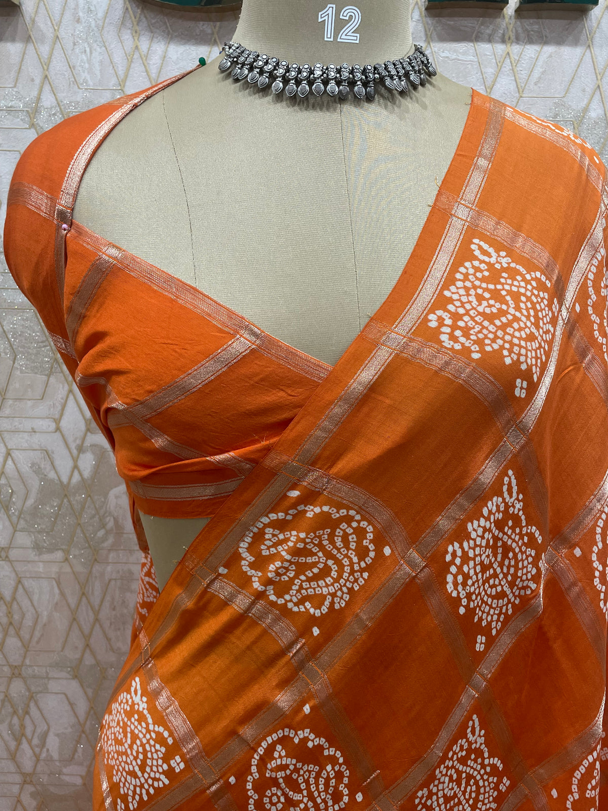 Orange Assam Silk Saree 23