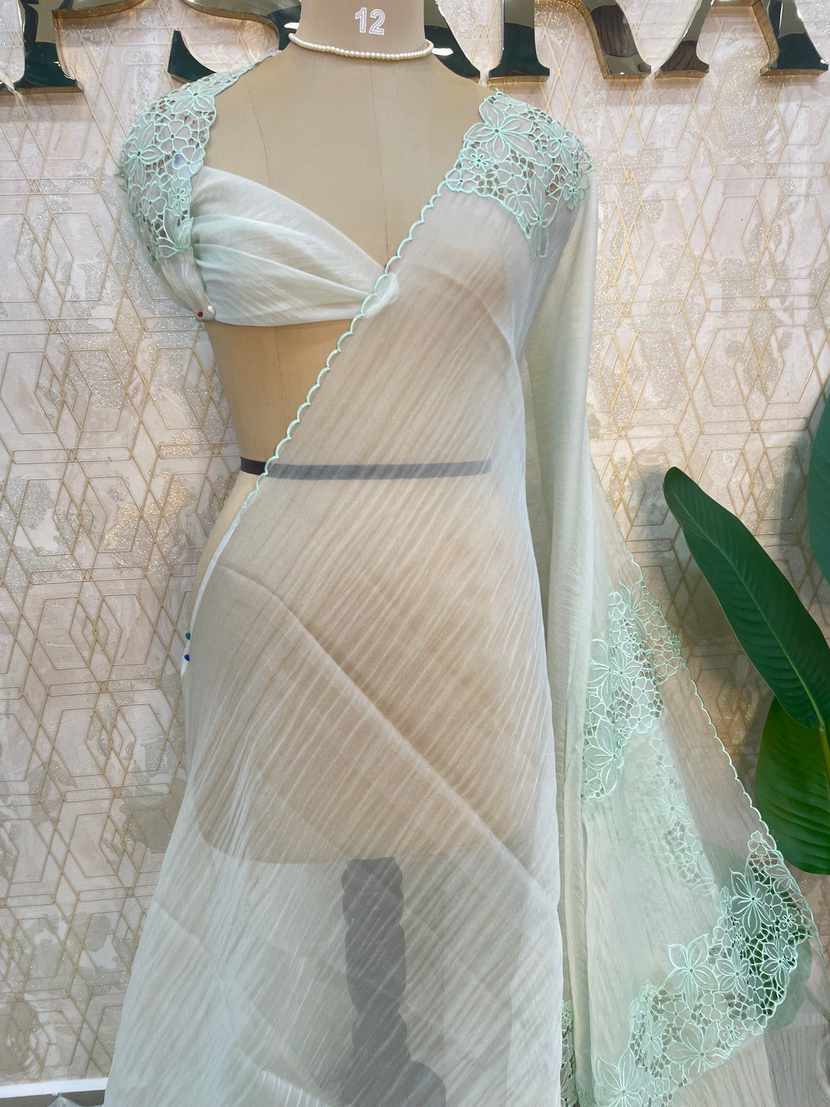 Teal Green Soft Organza Saree 208