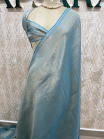 Blue Soft Tussur Brocade Saree 41