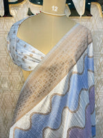 Blue Georgette Saree 26