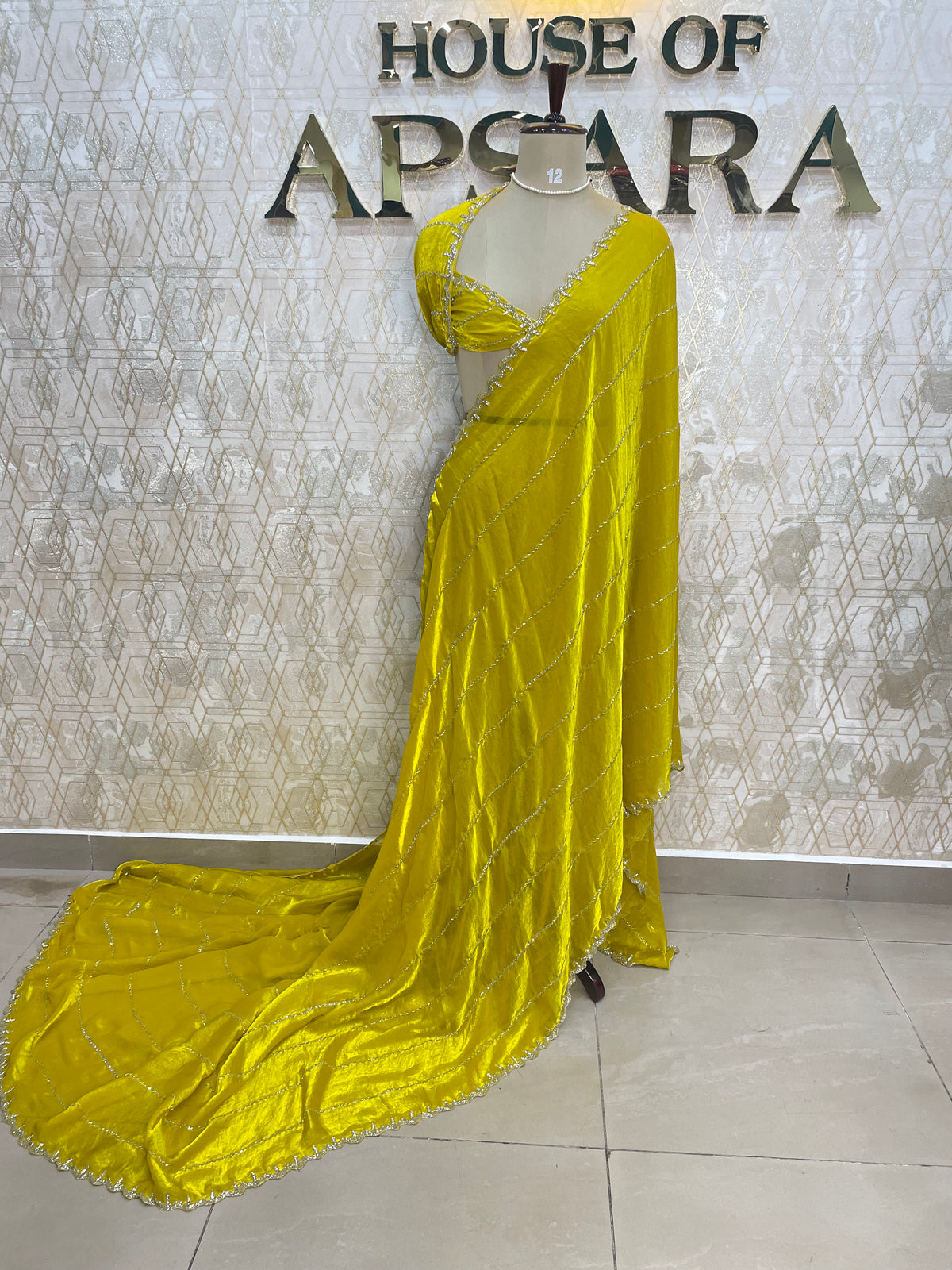 Yellow Katdana Work Designer Saree 86