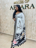 White Soft Crepe Digital Print Saree 48