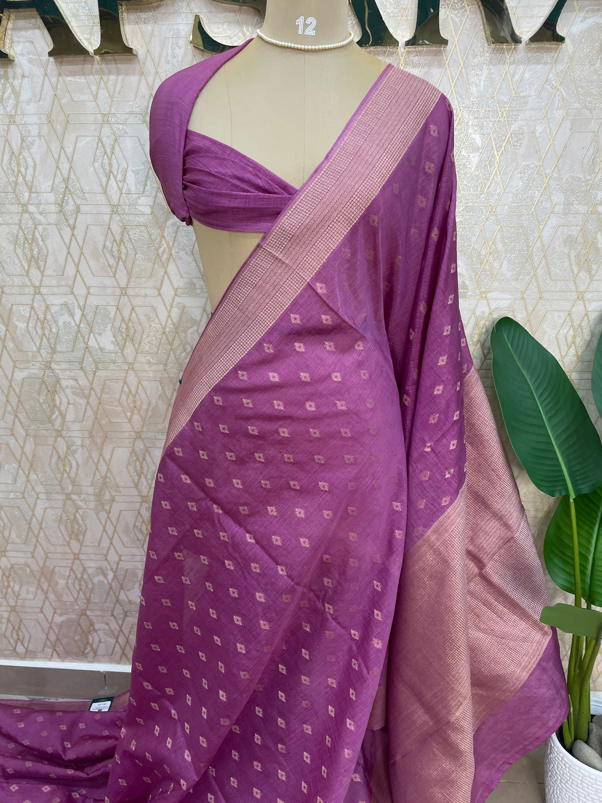 Pink Soft Tussur Cotton Saree 107