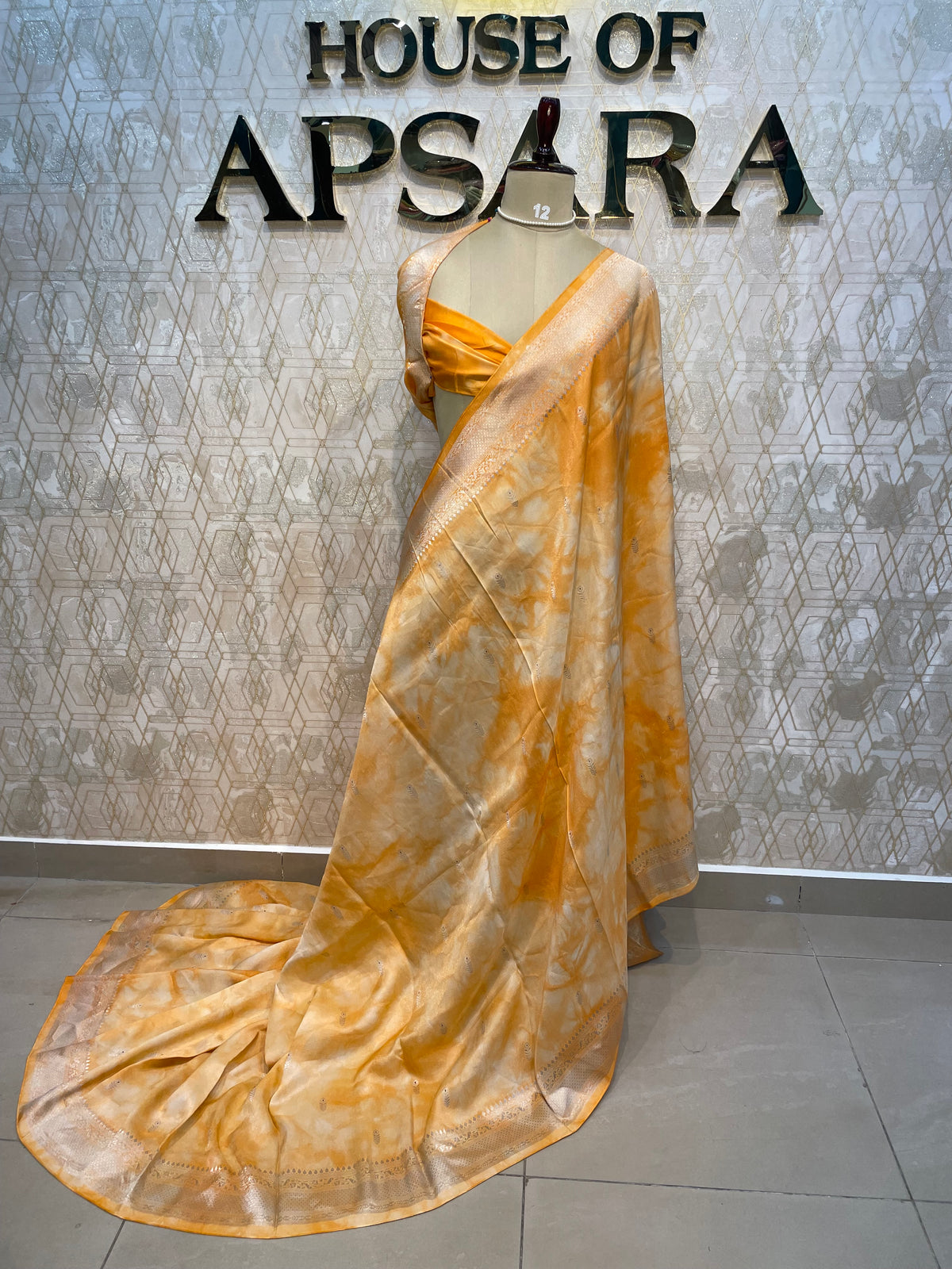 Orange Banarasi Soft Crush Tissue Saree 68