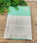 Sea Green n Cream Semi Silk Saree 42