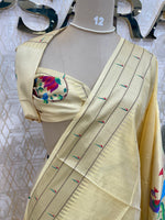 Yellow Raw Silk Paithani Work Saree 71