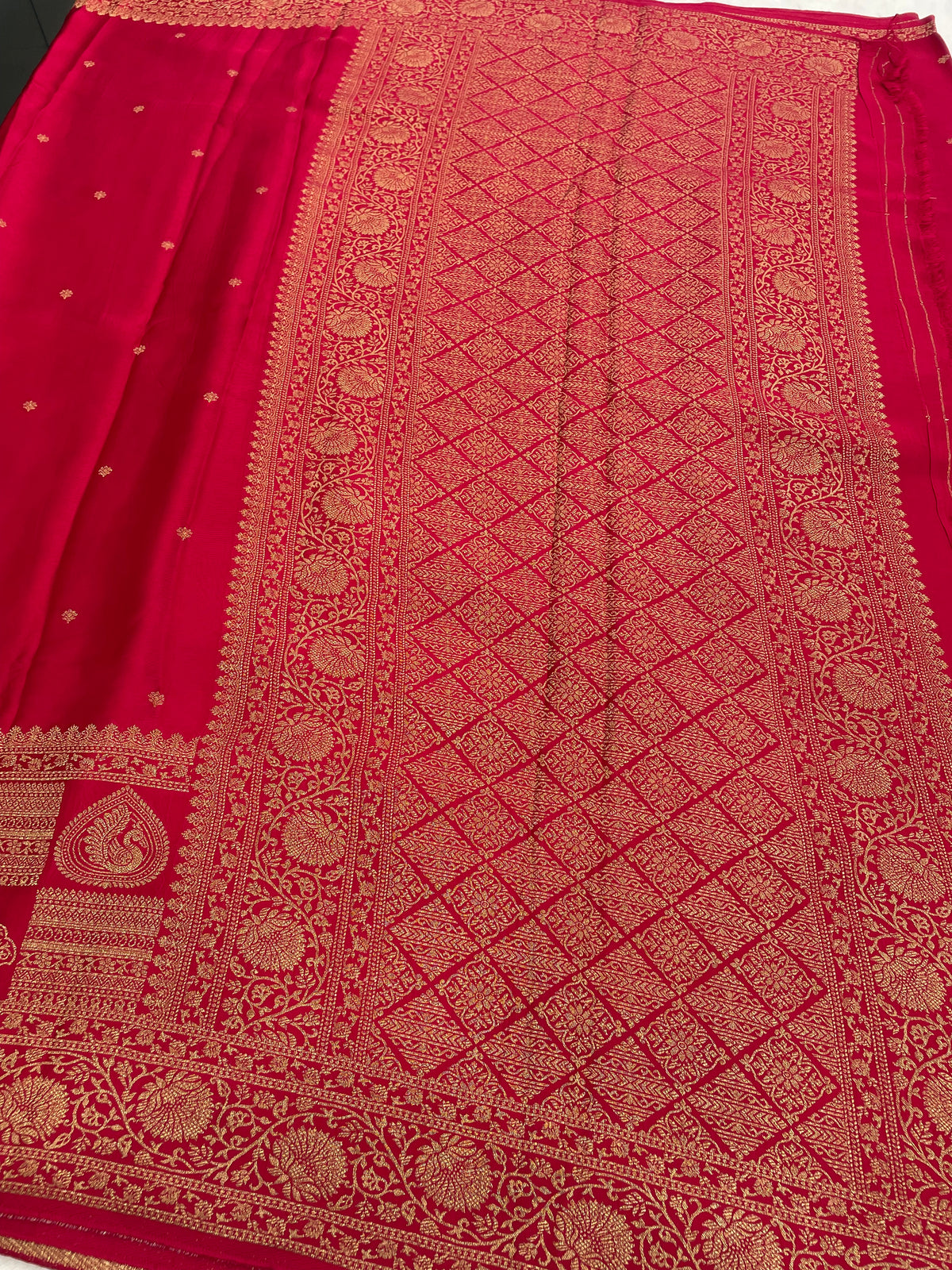 Pink Satin Mashru Silk Saree 07