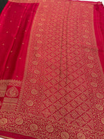 Pink Satin Mashru Silk Saree 07