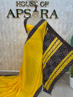Yellow Patchwork saree 317