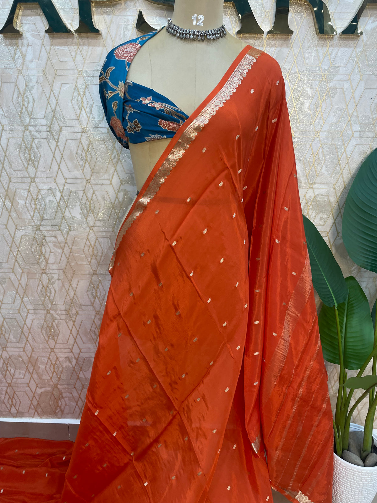 Orange Semi Silk Saree 105
