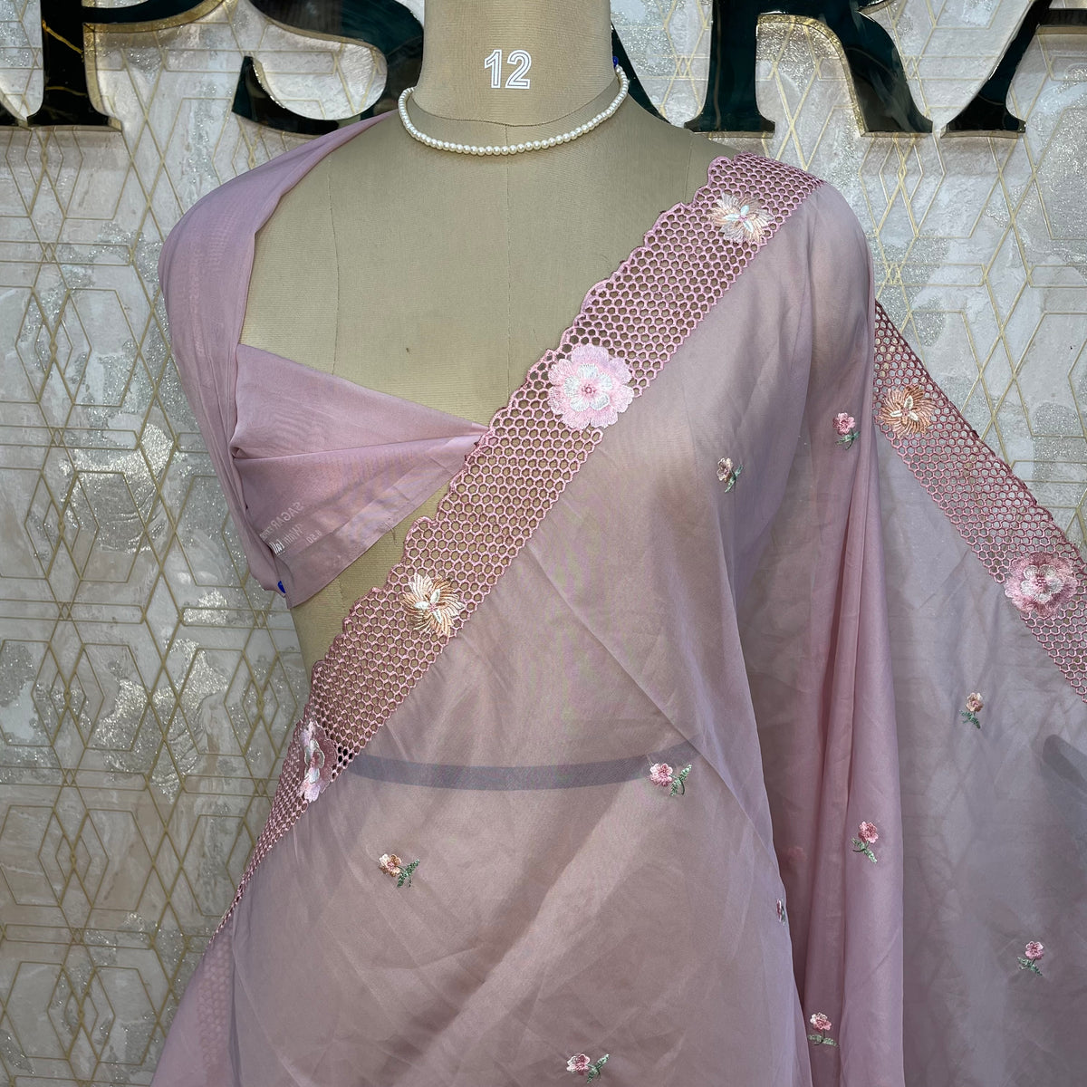 Pink Organza Saree 321