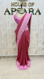 Cherry Pink Meenakari Khadi Georgette Saree 26