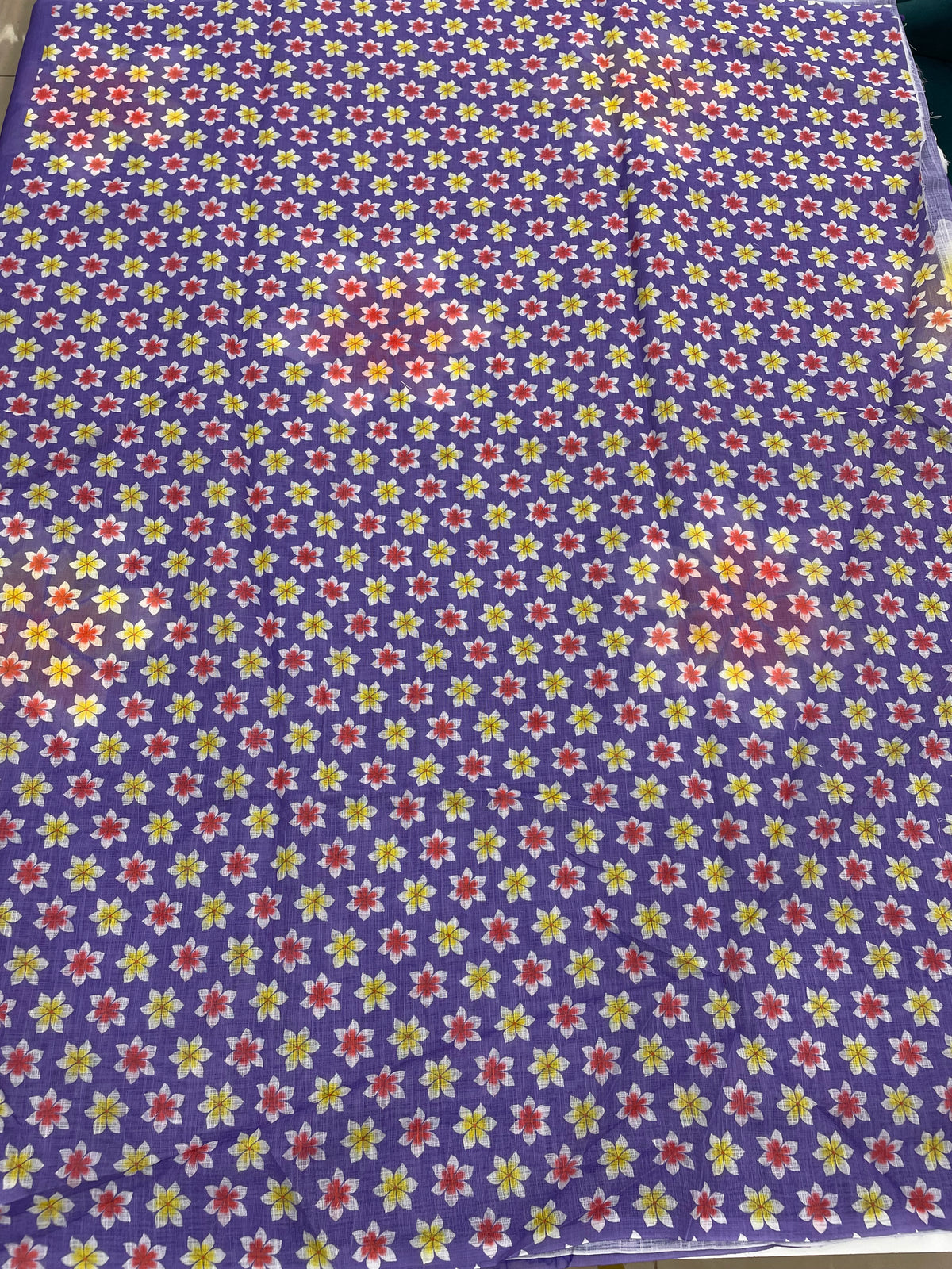 Purple Lenin Cotton Floral Print Saree 19