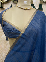 Blue Jute Linen Sequence Saree 28