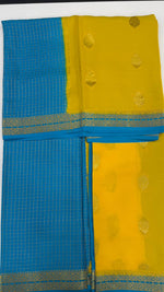 Yellow Big Butta Pure Mysore Silk Crepe Saree 01